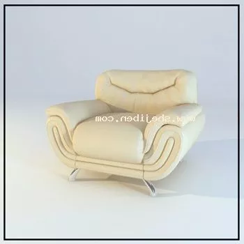 Brown Armchair Fixed Leg 3d model
