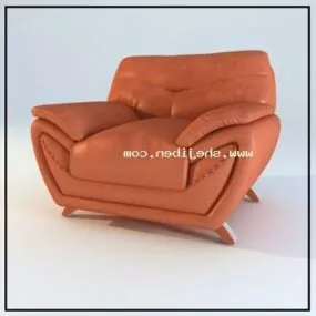 Leather Sofa Armchair Modern Style 3d model