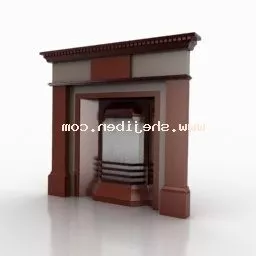 Elegant Stone Fireplace With Fire 3d model