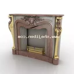 Fireplace Classic Carving 3d model