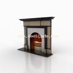 European Fireplace Antique Style 3d model