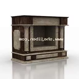 European Fireplace Stone Material 3d model