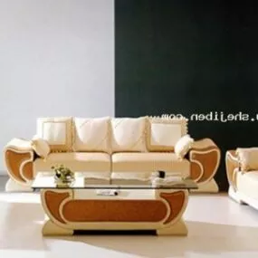 Modern Yellow Fabric Sofa Table 3d model