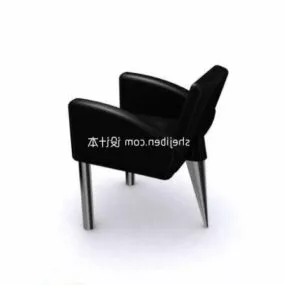 Modern Sofa Armchair Black Leather 3d model