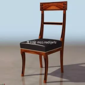 Chinese Home Chair Wood Leather Material 3d model