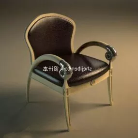 European Leather Single Sofa Chair 3d model
