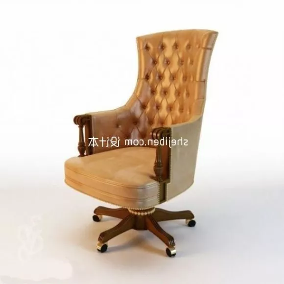 Bar Chair Leather Top 3d model