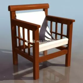 Outdoor Lounge Chair Wooden 3d model