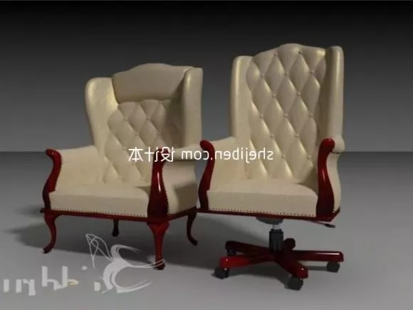 Armchair With Shelf Combine 3d model