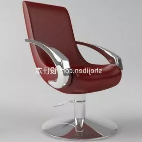 Hair Salon Chair Red Leather 3d model