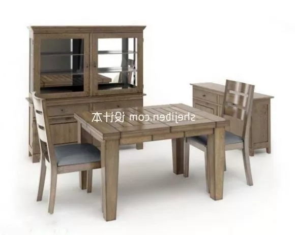 Chinese Casual Dinning Table And Chairs 3d model Chinese Casual Dinning Table And Chairs 3d model