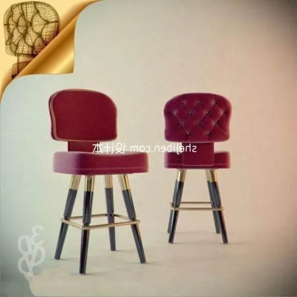 Wooden School Chair 3d model