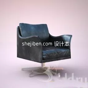 Beauty Salon Chair Black Leather 3d model