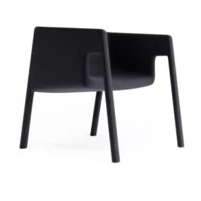 Coffee Chair Black Plastic Material 3d model