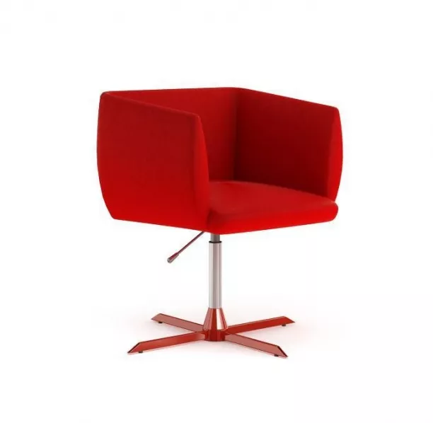 Bar Chair Red Plastic Seat 3d model
