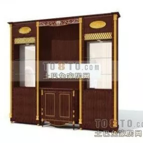 European Wine Cabinet Retro Style 3d model
