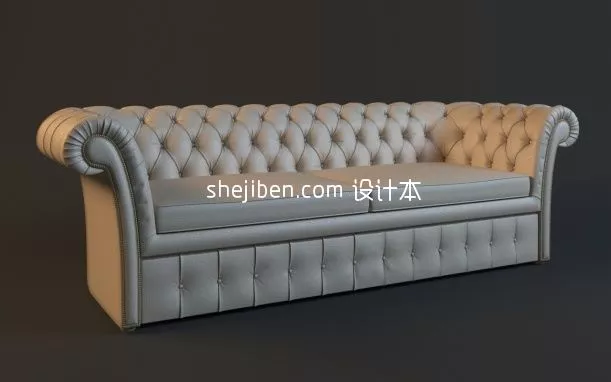 European Sofa Chesterfield 3d model European Sofa Chesterfield 3d model