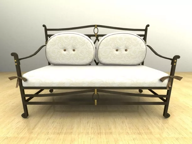 Fabric Sofa Three Seats 3d model