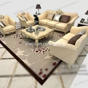 European Combination Sofa Antique Style 3d model