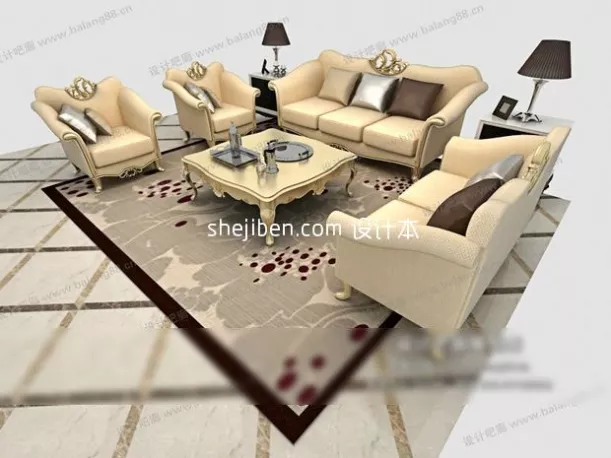 Leather Sofa Field Corner 3d model