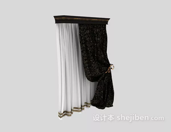 Purple Textile, Smooth Curtain 3d model