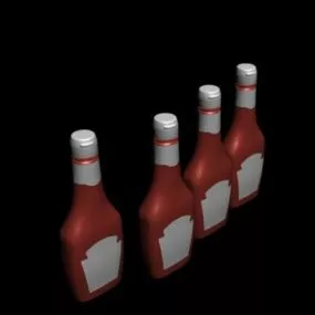 Chili Sauce Bottle 3d model