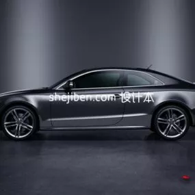 Coupe Car Black Painted 3d model