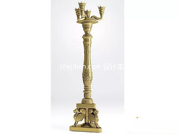Candlestick Light With Angel Sculpture 3d model