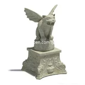 Animal Sculpture On Base 3d model