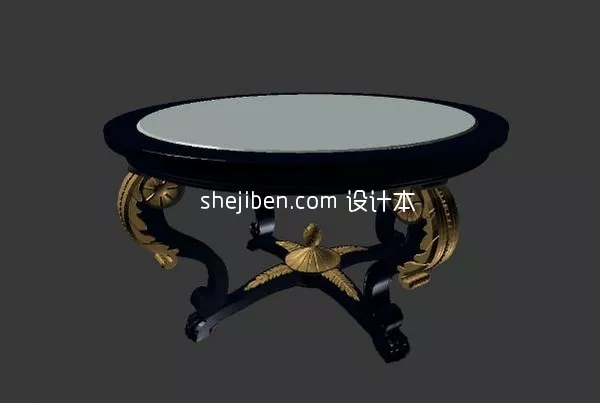 Round Table Carved Leg 3d model Round Table Carved Leg 3d model