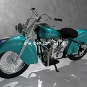 Vintage Motorcycle Steel Case 3d model