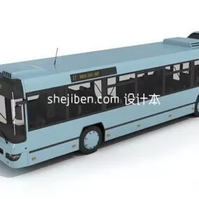Bus Blue Color 3d model
