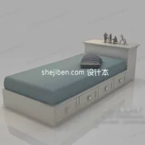 European Single Bed 3d model