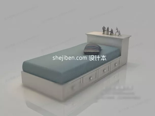 European Single Bed 3d model European Single Bed 3d model