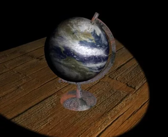 School Globe On Table 3d model School Globe On Table 3d model