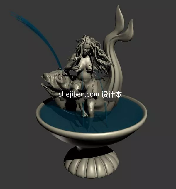 Mermaid In Tank 3d model