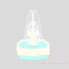 Lowpoly Stone Fountain 3d model