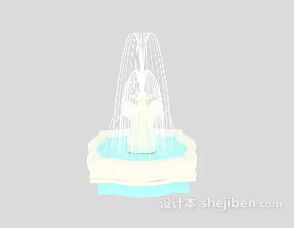 Fountain With Statue 3d model