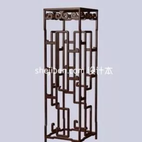 Chinese Classic Wood Rack 3d model