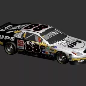 Nascar Racing White Painted 3d model