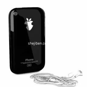 Black Mobile Phone 3d model