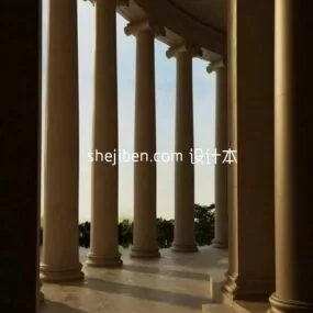 Roman Column Building 3d model