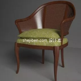 Brown Rattan Chair 3d model