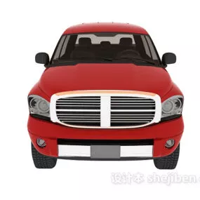 Pick Up Truck Red Painted 3d model