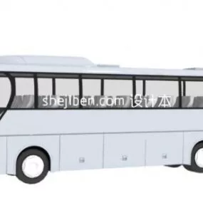 White Bus Lowpoly 3d model