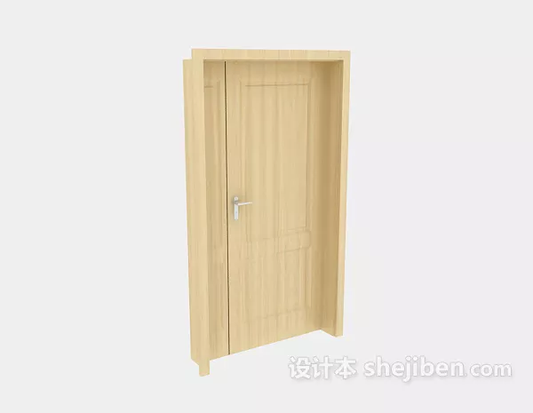 Wood Frame Door Antique Style 3d model