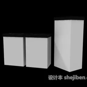 Minimalist Trash Bin Set 3d model