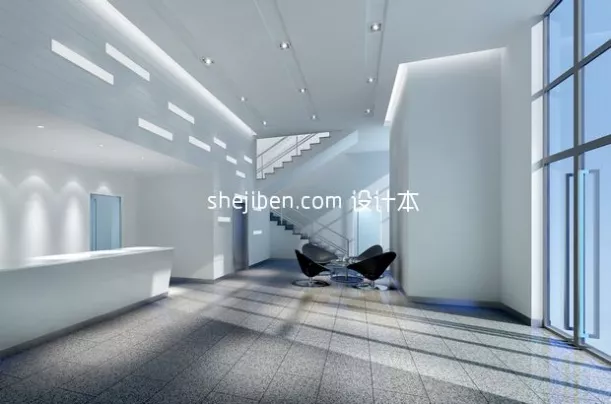 Curved Desk Reception 3d model