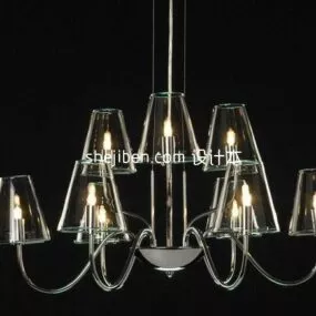 Modern Glass Chandelier 3d model