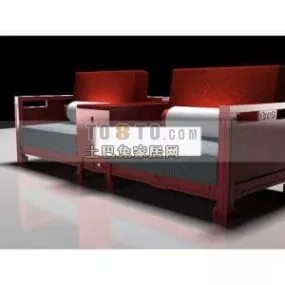 Double Sofa Armchair Chinese Style 3d model